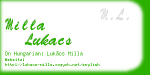 milla lukacs business card